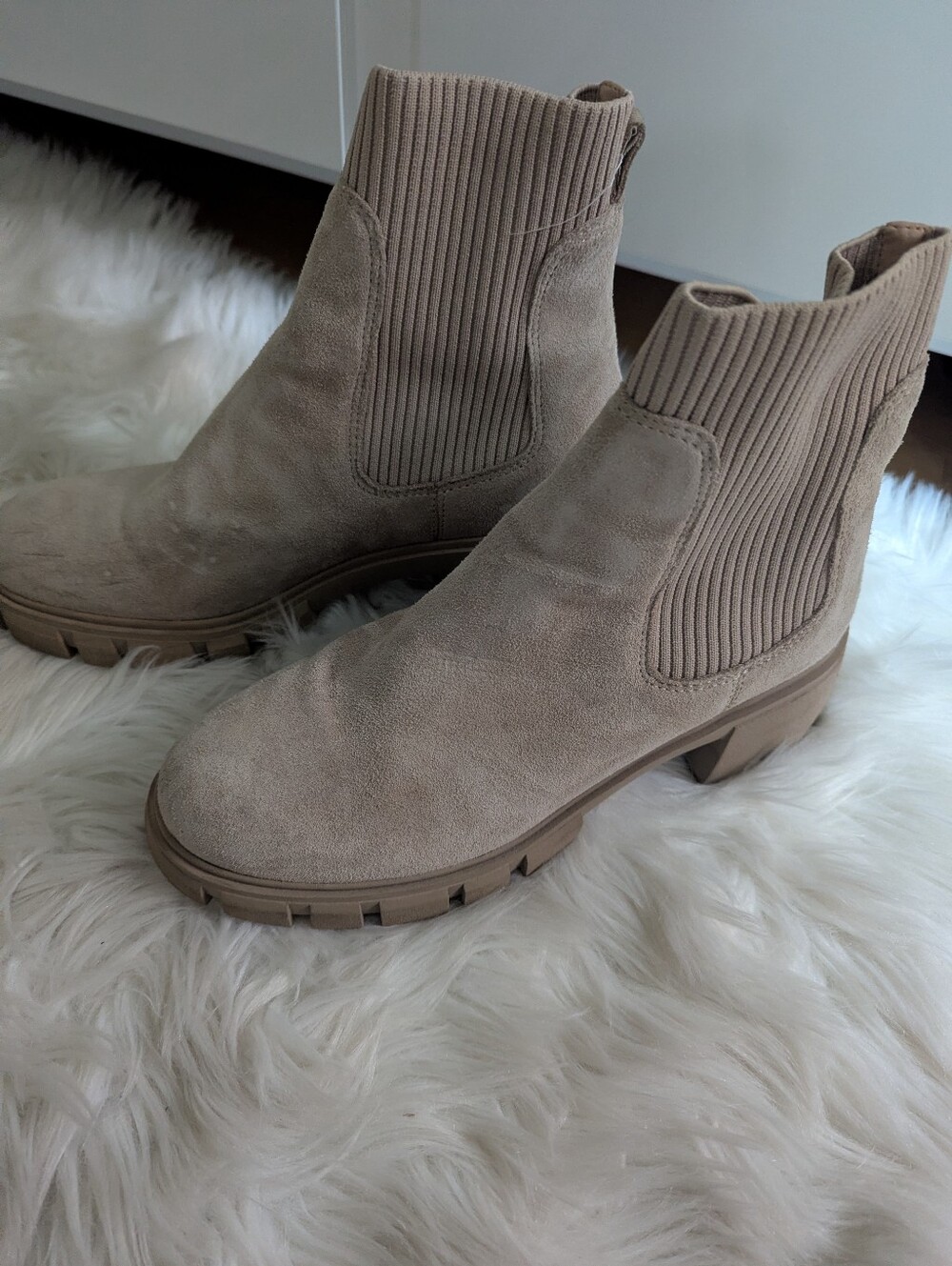 Steve Madden Taupe Suede Booties - Women